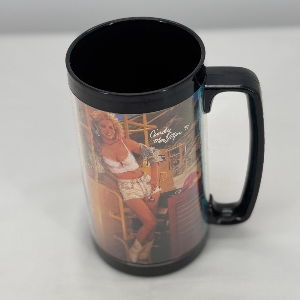 Vintage 1991 Snap-on Tools Cindy Margolis Calendar Mug Plastic Stein Collectible - Picture 5 of 9
